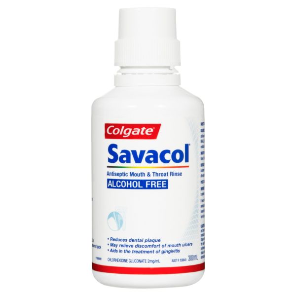 Colgate Savacol Alcohol Free Antiseptic Mouth & Throat Rinse 300mL
