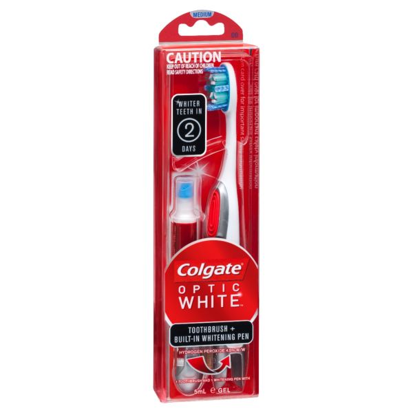 Colgate Optic White Toothbrush + 4.5% Built-In Whitening Pen